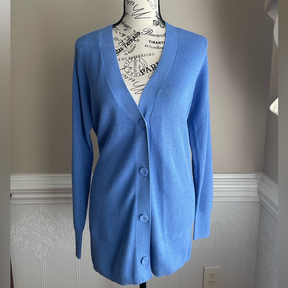 LOFT Blue Button-Up Cardigan Sweater NWT